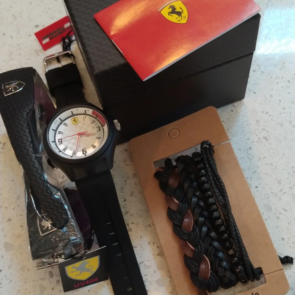 New Pit Crew 0830279 Ferrari Watch by Movado+Bonus Ferrari Style Sunglasses - Picture 1 of 9
